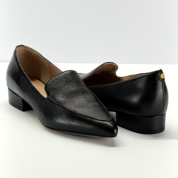 Cole Haan Vivian Black Leather Loafers Sze 7B Slip On Pointed Toe Classic Office - Picture 2 of 10